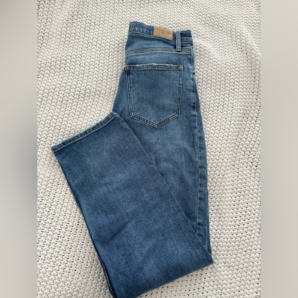 Abercrombie ultra high rise straight jeans.